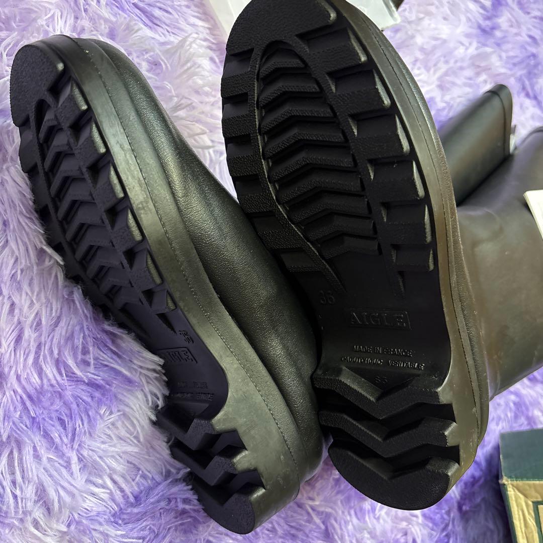 半額‼️AIGLE ブラック レインブーツ