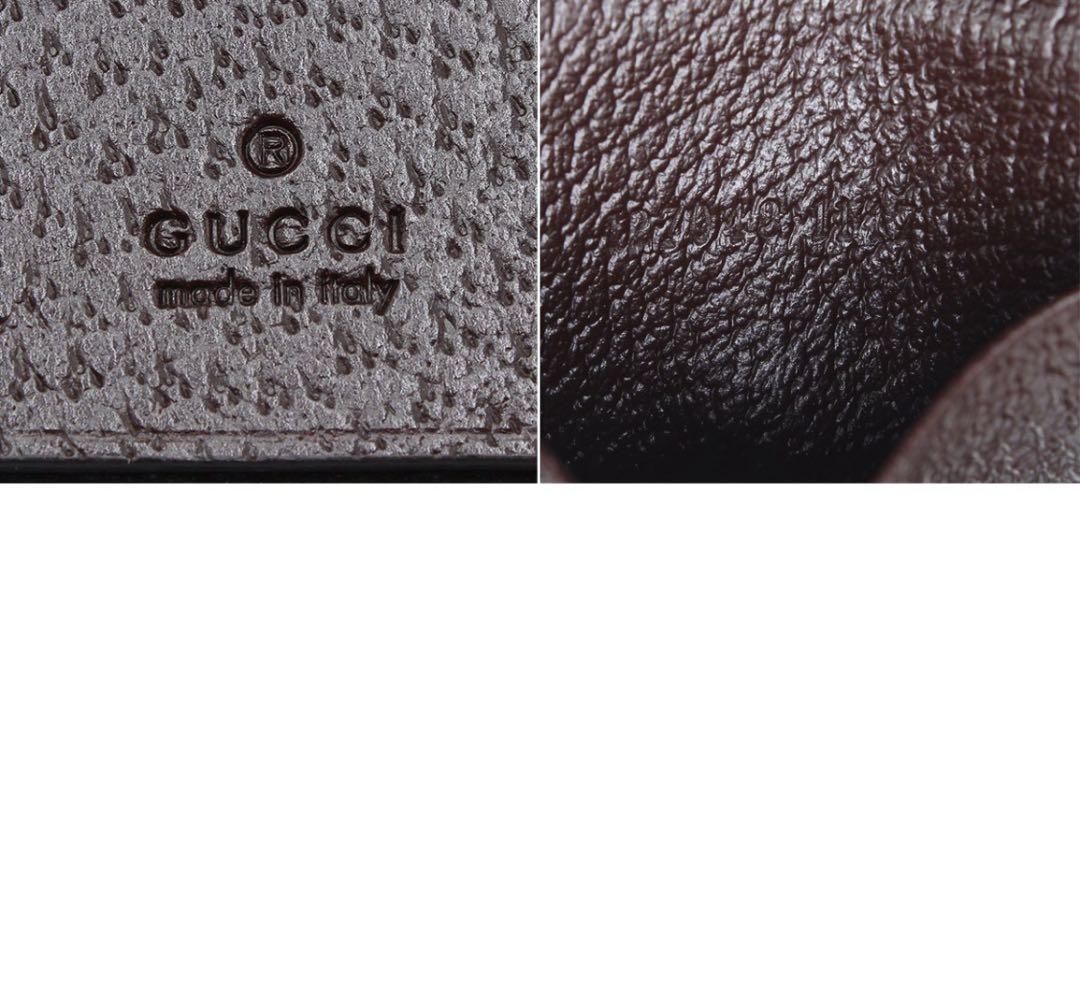 N2875 未使用!! グッチ GGキャンバス レザー 6連 キーケース