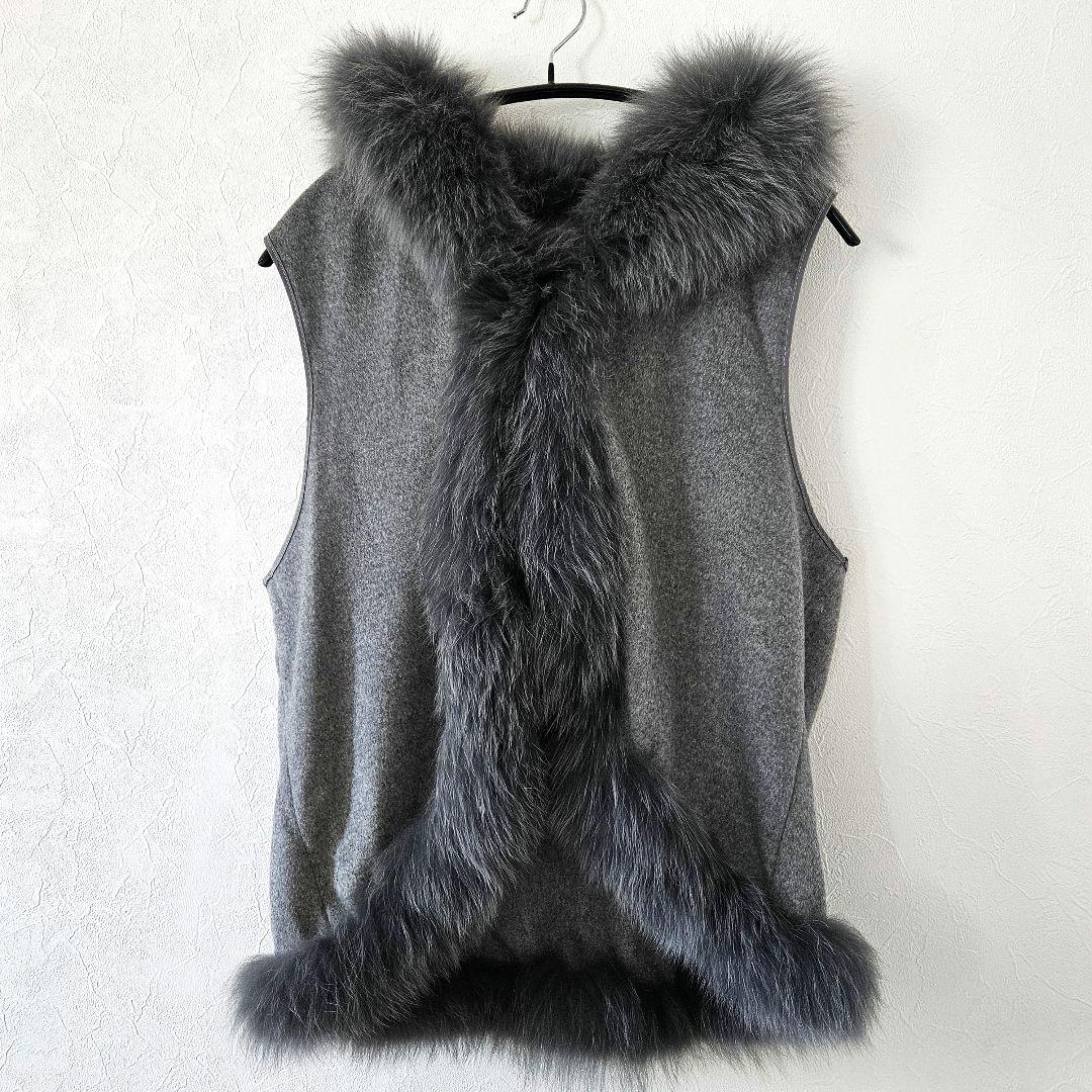 HIGH SENSE】カシミヤ×ブルーフォックス ポンチョ ベスト 2wayの通販は