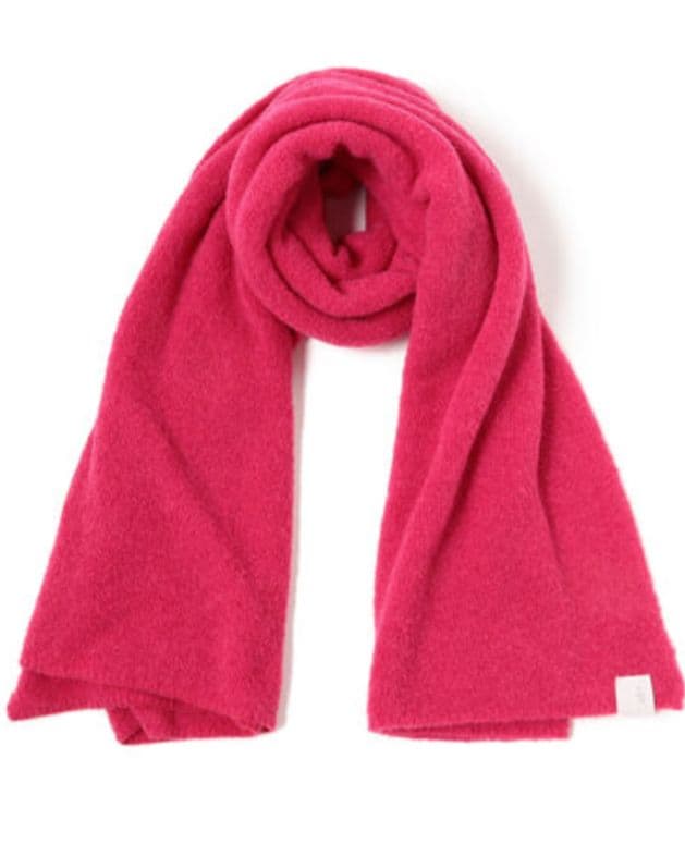 AK+1 BEAMS 大判 ニット ストール マフラー 日本製 ピンク