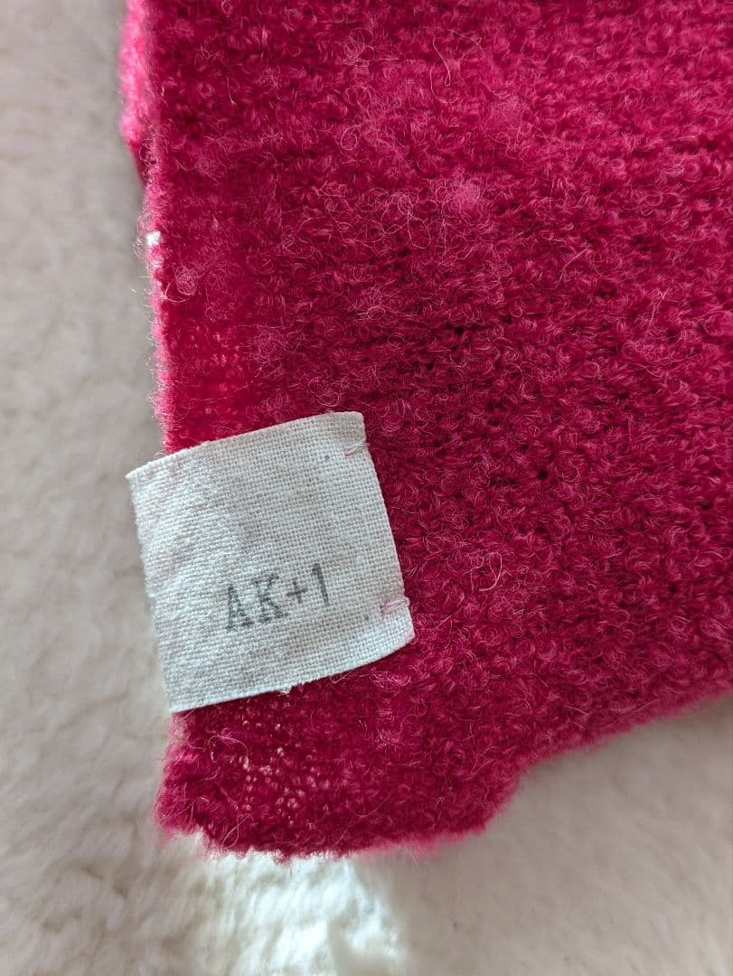 AK+1 BEAMS 大判 ニット ストール マフラー 日本製 ピンク