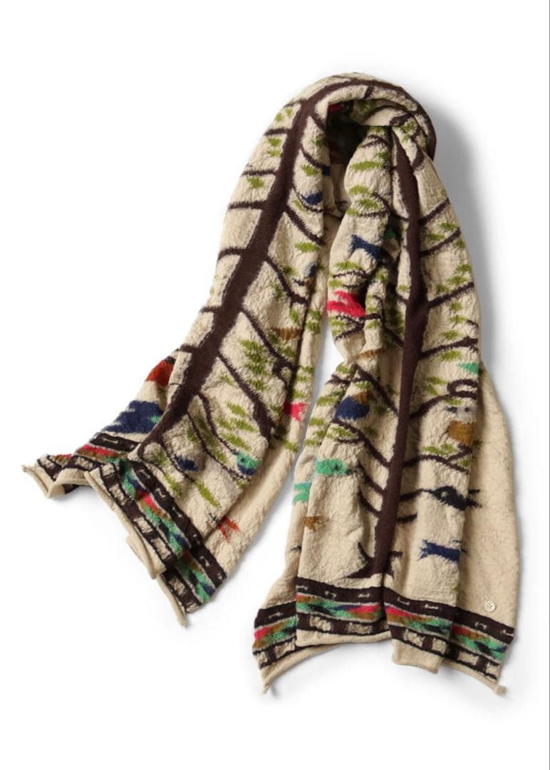 KAPITAL ストール マフラー バードツリー柄