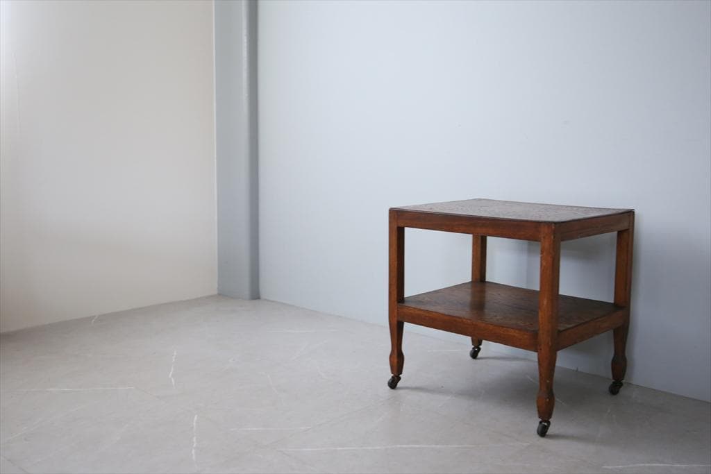 英国アンティーク木製キッチンワゴン/トロリー/サイドテーブル机(91-231)