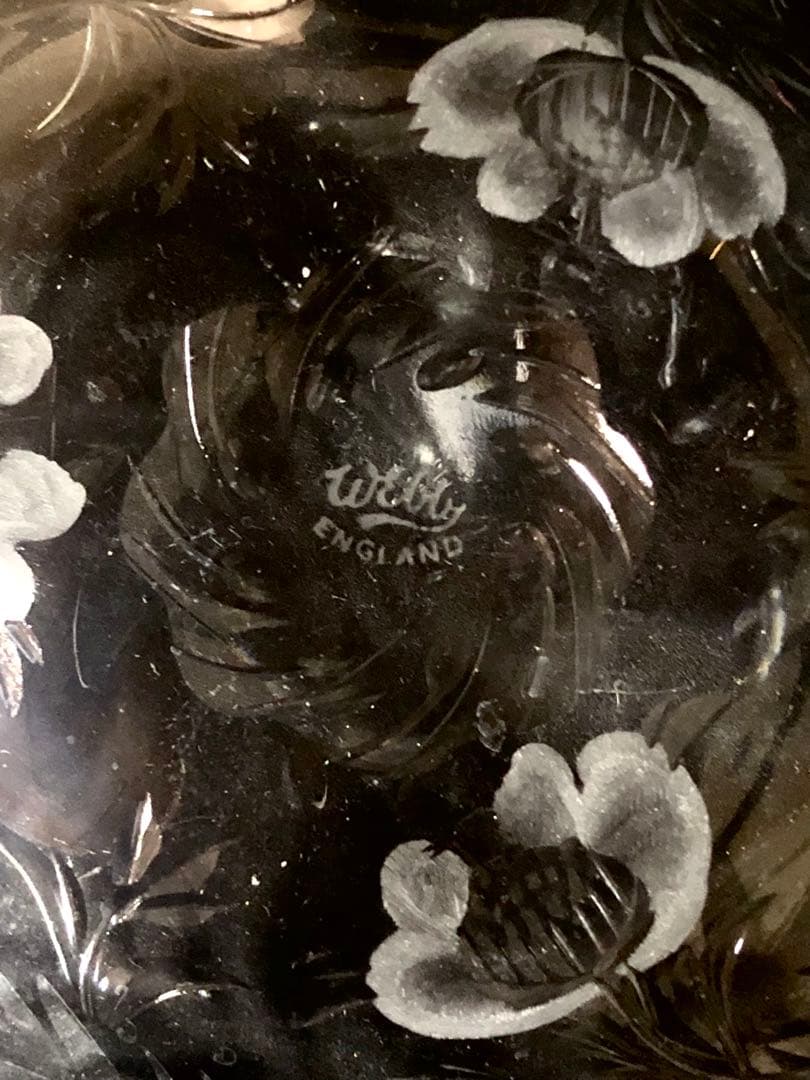 ◆252◆【大特価】トーマスウェッブ 花柄 エッチング皿　15.6㎝ 2枚セット