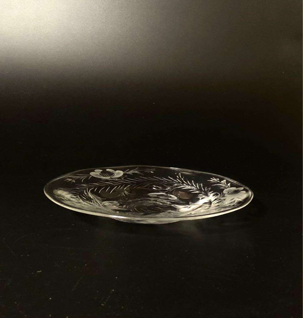 ◆252◆【大特価】トーマスウェッブ 花柄 エッチング皿　15.6㎝ 2枚セット