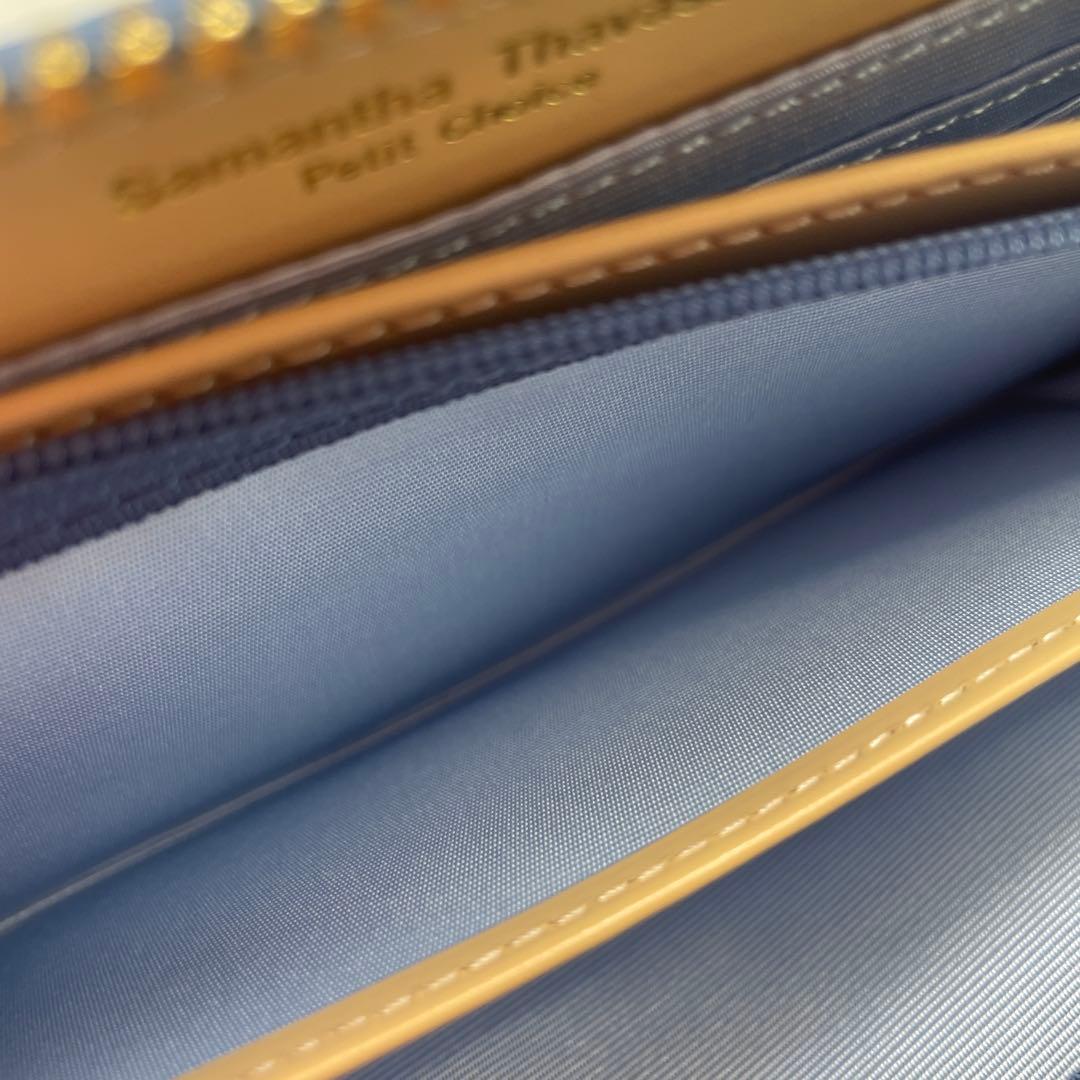 サマンサタバサプチチョイス　デニムバイカラーベルト ラウンドファスナー　長財布