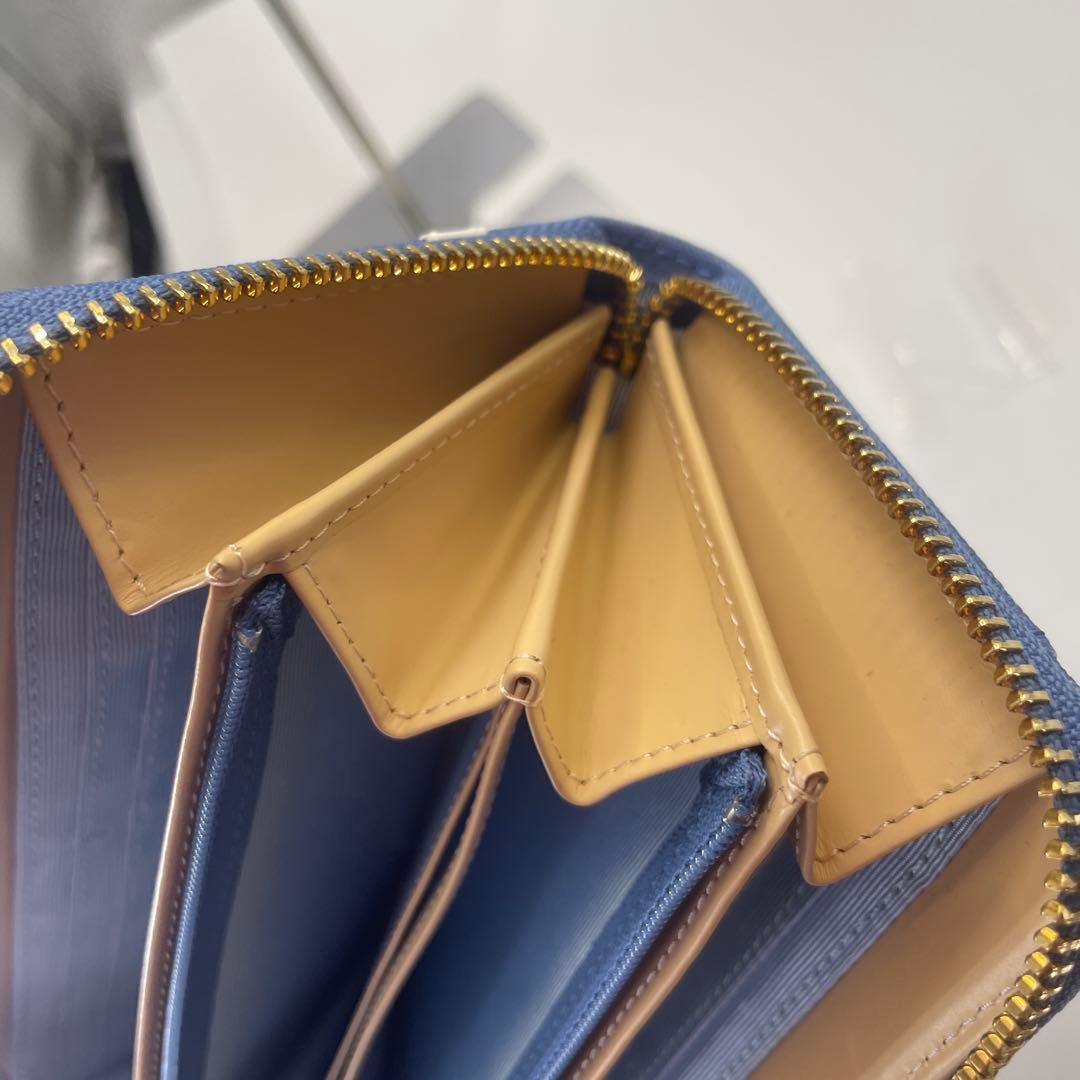 サマンサタバサプチチョイス　デニムバイカラーベルト ラウンドファスナー　長財布