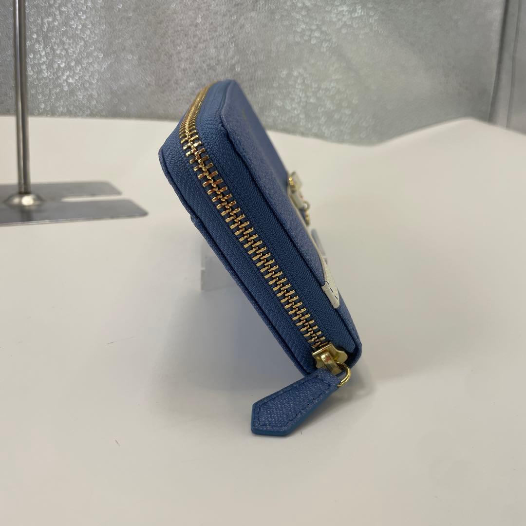 サマンサタバサプチチョイス　デニムバイカラーベルト ラウンドファスナー　長財布