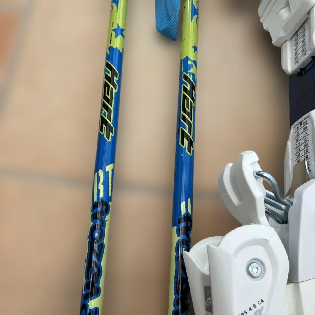 スキーセット　板106 ビンディング、ストック　カバー付き