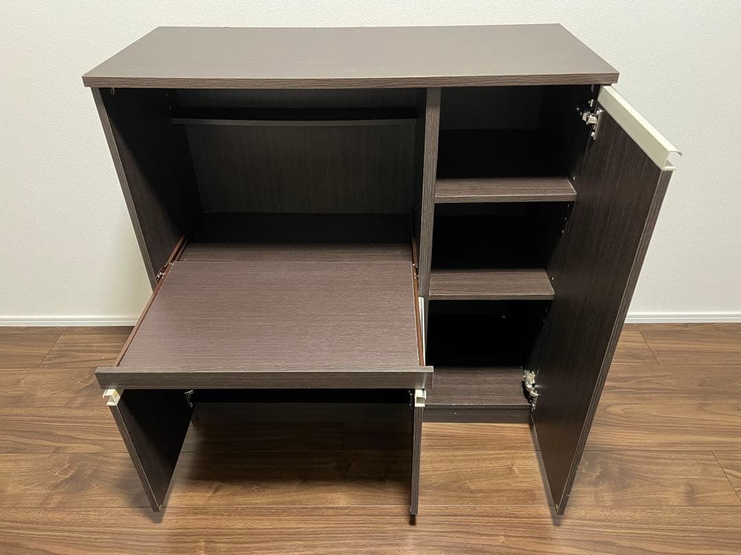 ニトリ レンジ台 フォルム 幅90cm ダークブラウン 8890770