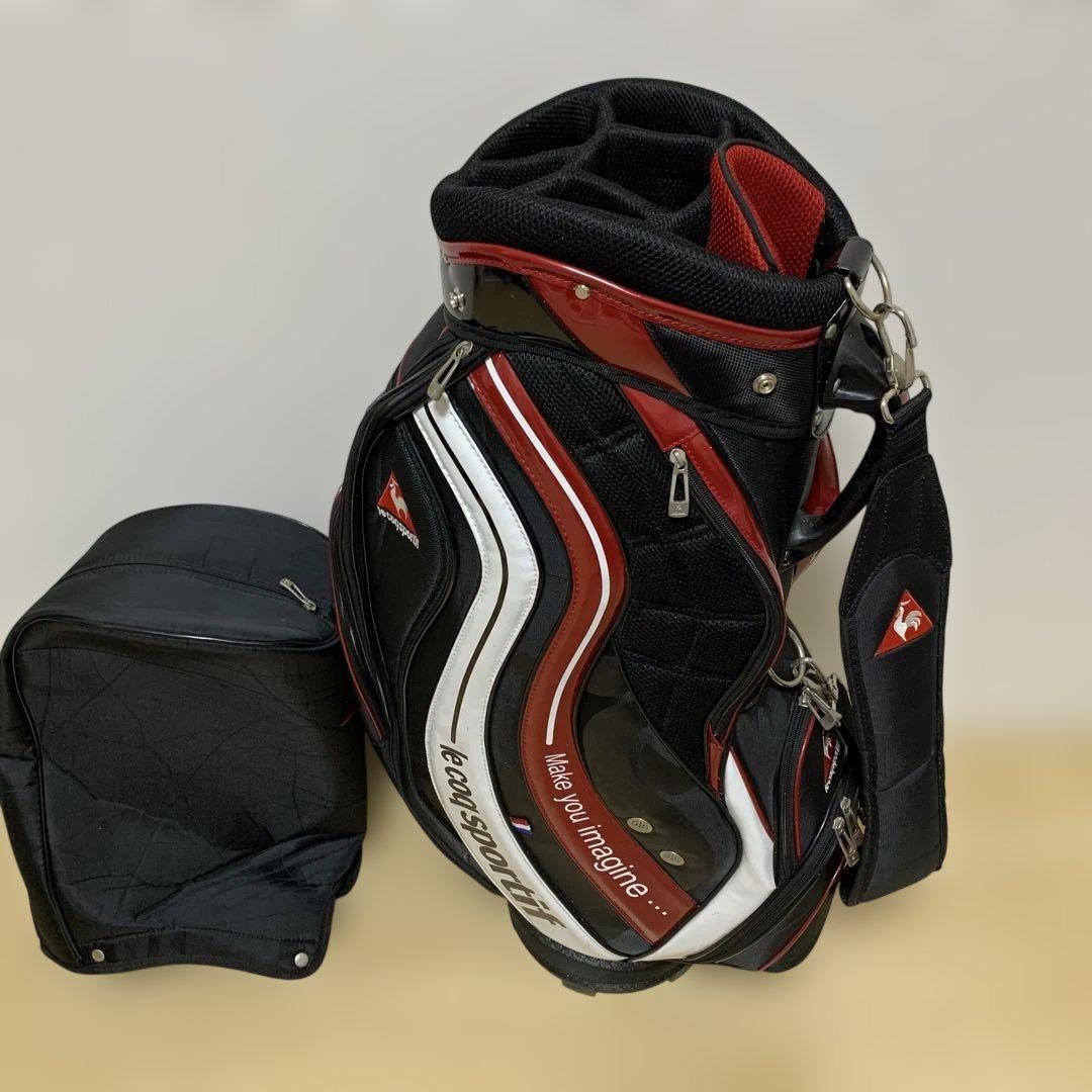 le coq sportif キャディバッグ 黒/赤/白