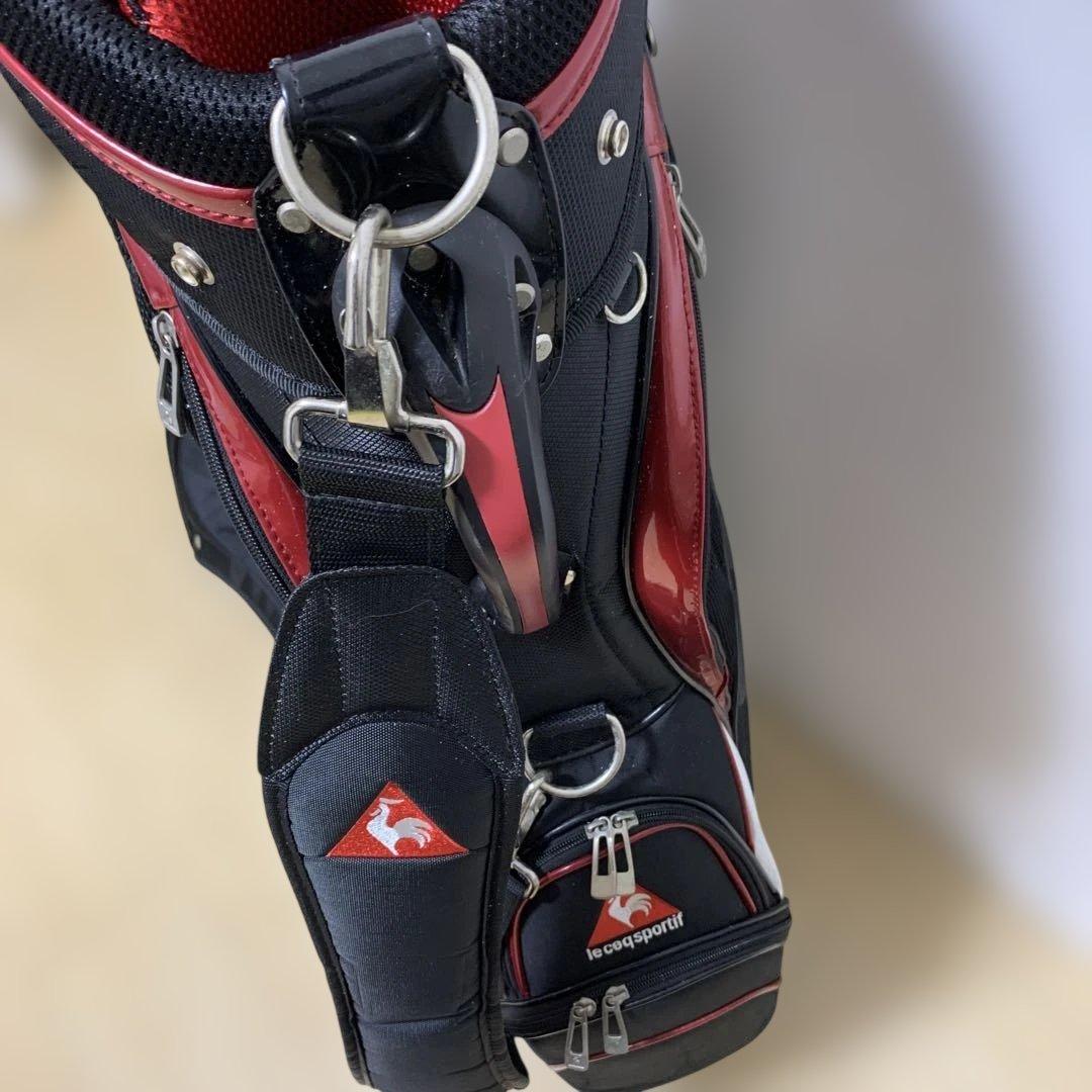 le coq sportif キャディバッグ 黒/赤/白