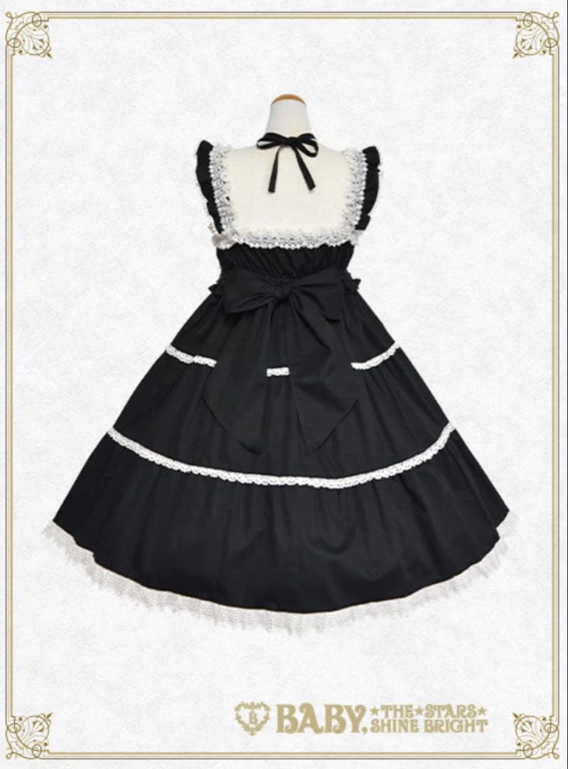 最終価格シャーリングベビードールジャンパースカート　黒×白