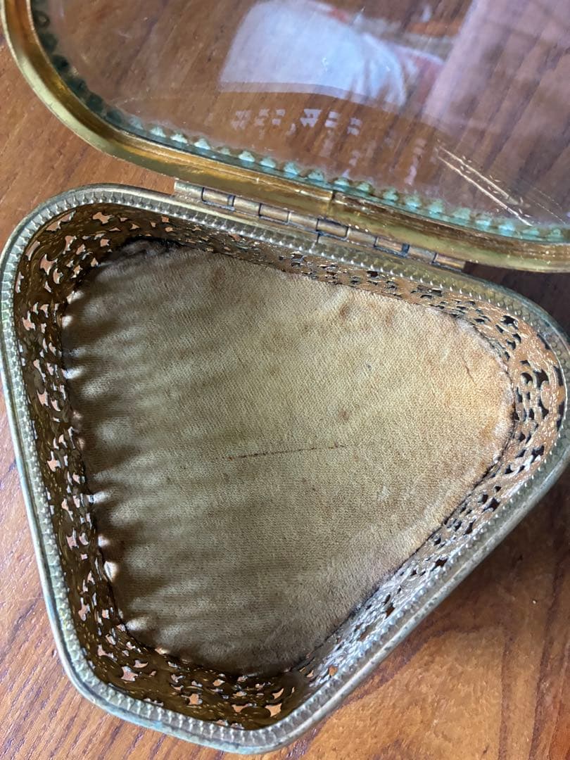 k*♡様 フランス　アンティーク　オルモル　ガラス　ジュエリー　ボックス　真鍮