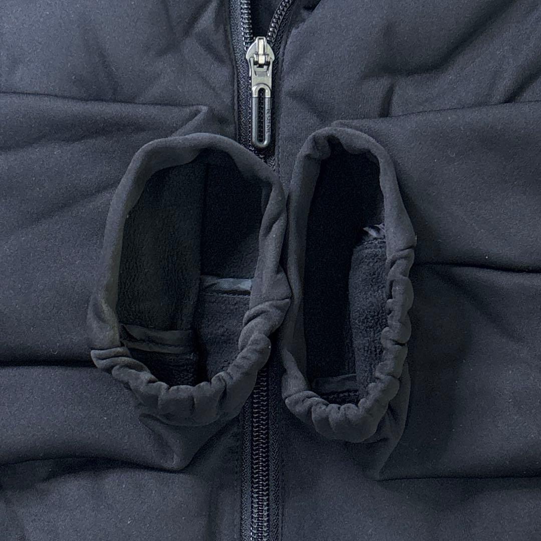 デサントゴルフ ダウンジャケット 袖ロゴ 黒 ブラック フリース L