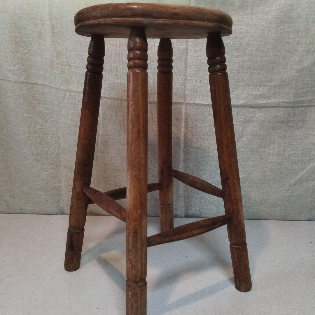 丸椅子　木製　昭和