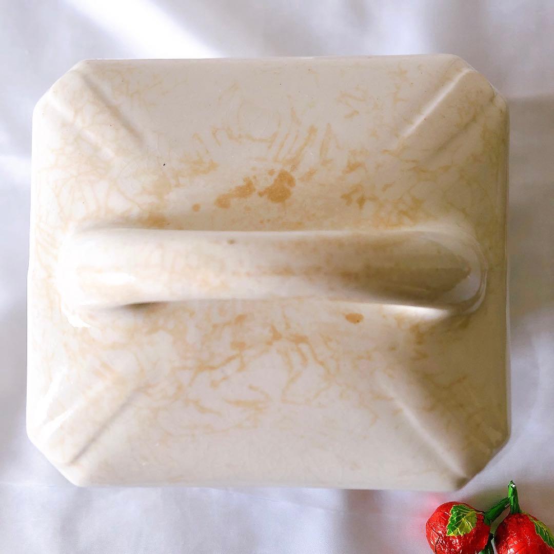 HBCM ベアン クレイユエモントロー バスク柄陶器キャニスタ アンティーク