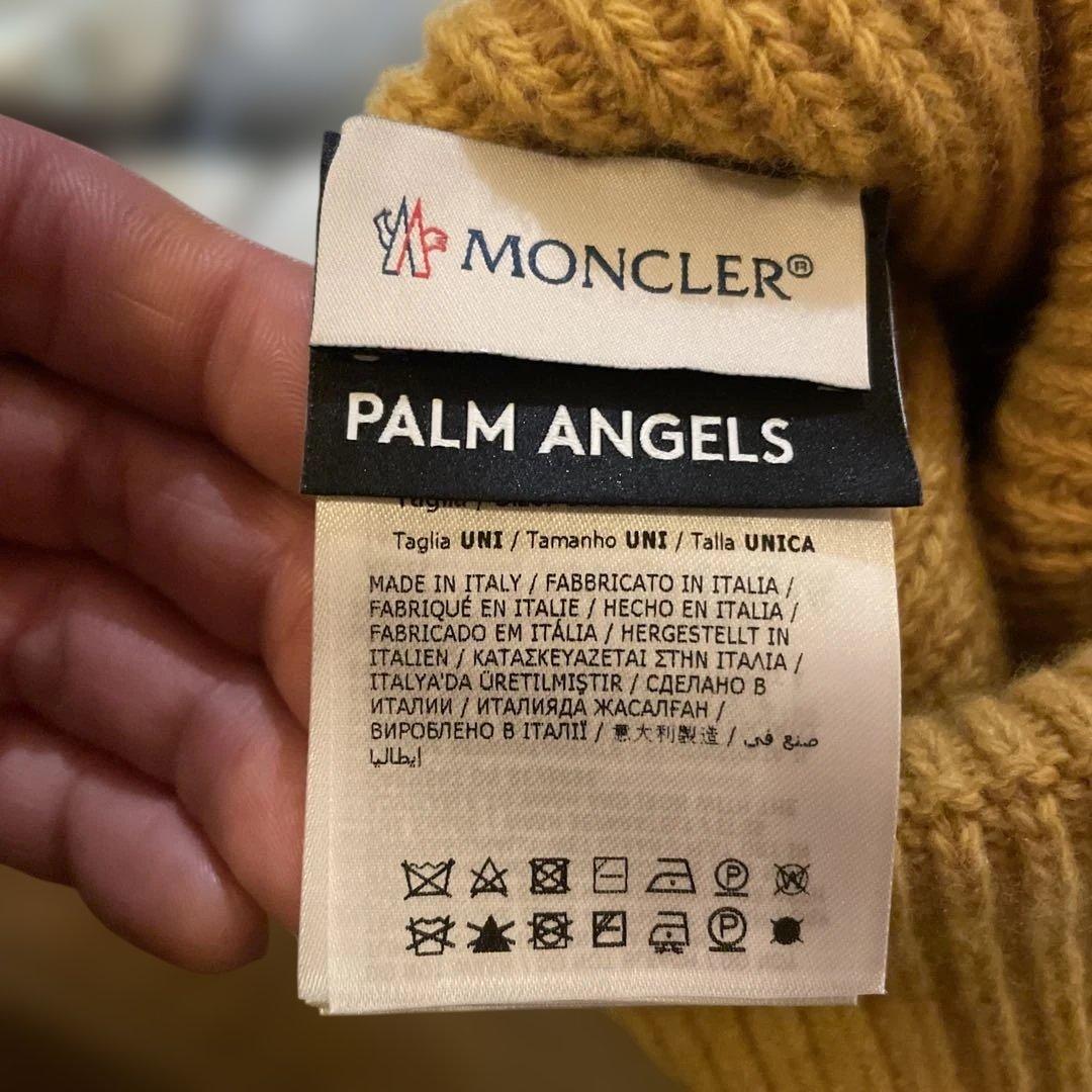 MONCLER PALM ANGELS ニット帽 マスタード
