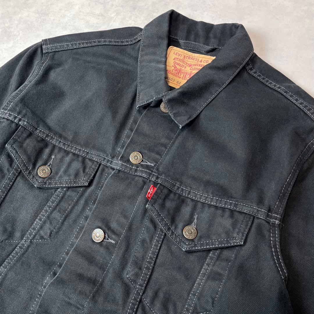 90s Euro Levi's 70503 02 ブラック デニムジャケット L