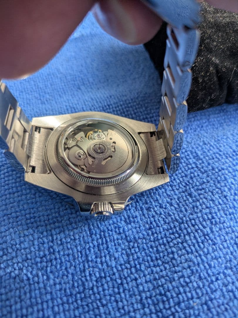 NH38 カスタムMOD自動巻き時計 シースルー裏スケ 本日特価