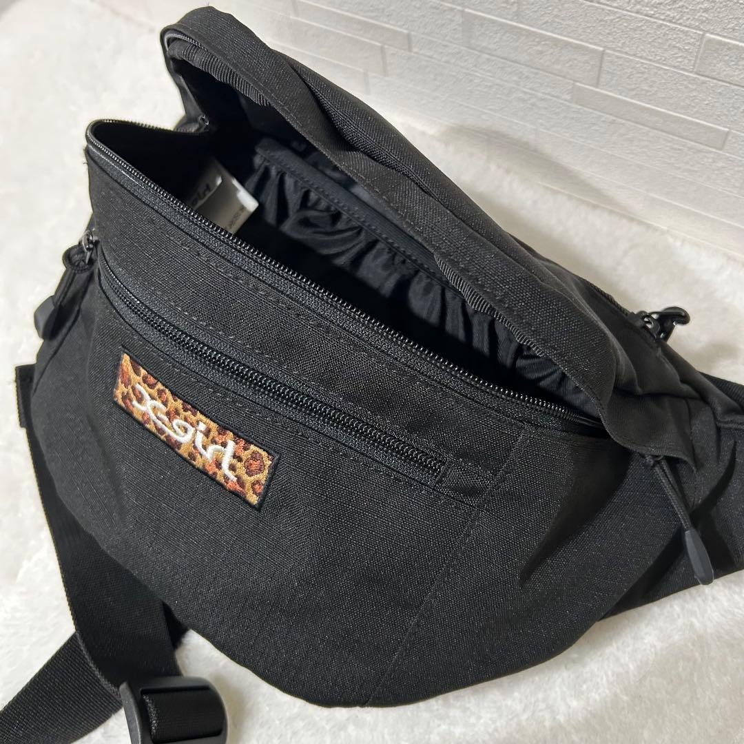 ★(^^) ★新品　エックスガールレオパードボックスロゴヒップバッグ