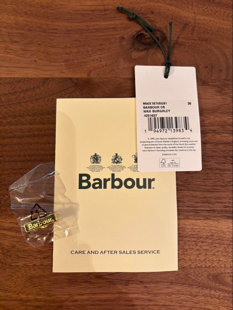 【未使用美品】Barbour OS WAX BURGHLEY 36 セージ
