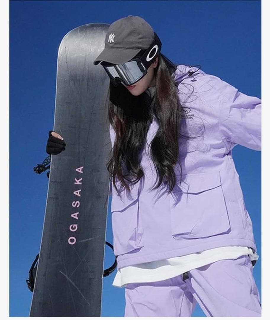 スノーボードウェア 上下セット レディース スキーウェア　パープル