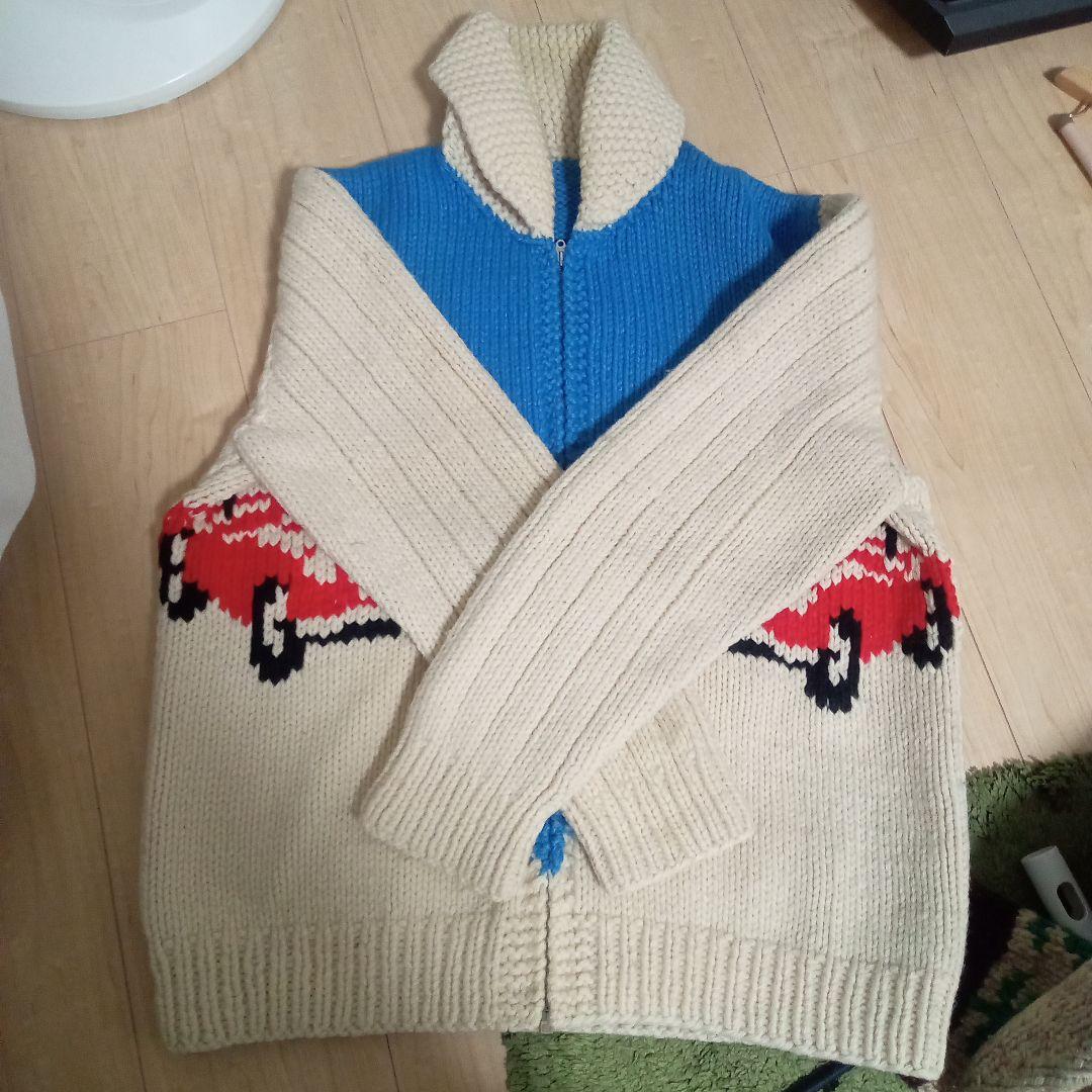 60s クラシックカー カウチン 車柄 カウチンセーター 美品