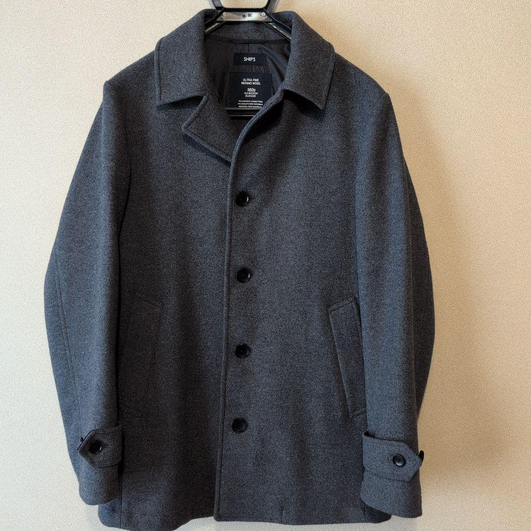 SHIPS スーパー160'S メリノウール メルトン シングル ピーコート