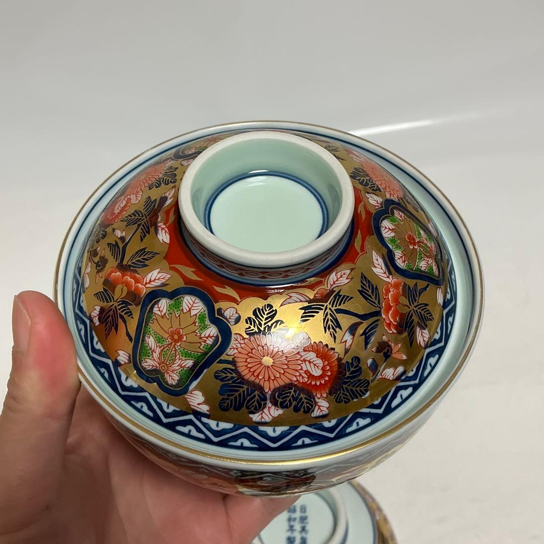 其泉窯 昭和年製 極錦金彩古伊万里 蓋付き丼ぶり 蓋物 賞美堂 日肥