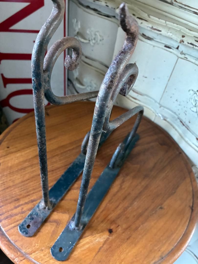 フランス　アンティーク　アイアン　フック　壁掛け　フック　シェルフ台　２個