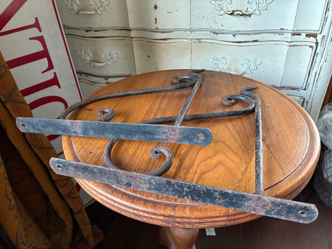 フランス　アンティーク　アイアン　フック　壁掛け　フック　シェルフ台　２個