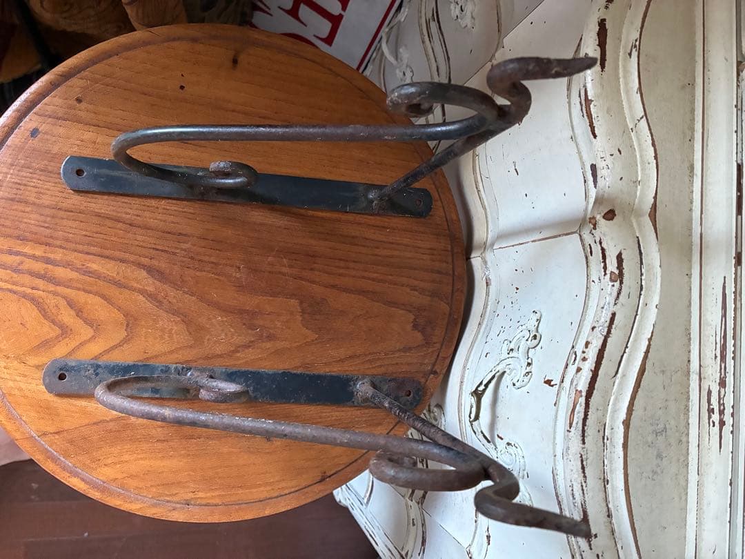 フランス　アンティーク　アイアン　フック　壁掛け　フック　シェルフ台　２個