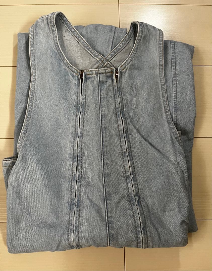 【美品】plage カレンテージ　別注 W ZIP サロペット 38 ブルー