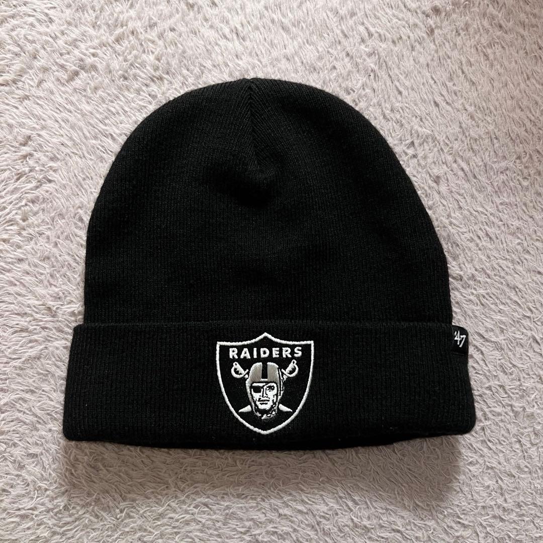 SUPREME & RAIDERS ブラックニット帽