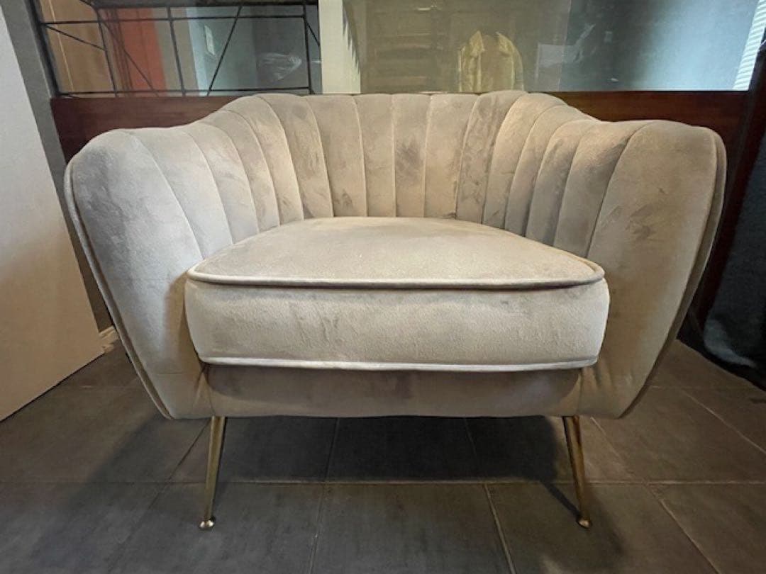 超美品■Altrobene 1P/1人掛け シングルソファー ベルベットチェア