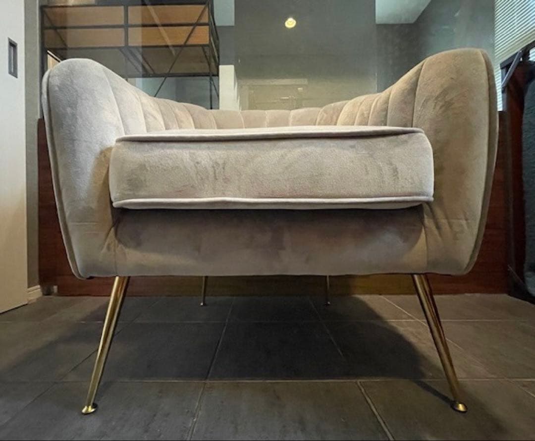 超美品■Altrobene 1P/1人掛け シングルソファー ベルベットチェア