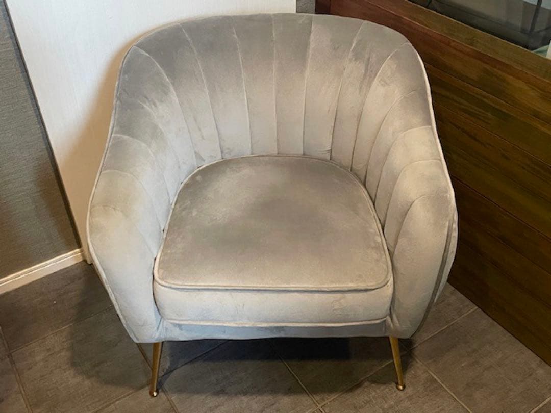 超美品■Altrobene 1P/1人掛け シングルソファー ベルベットチェア