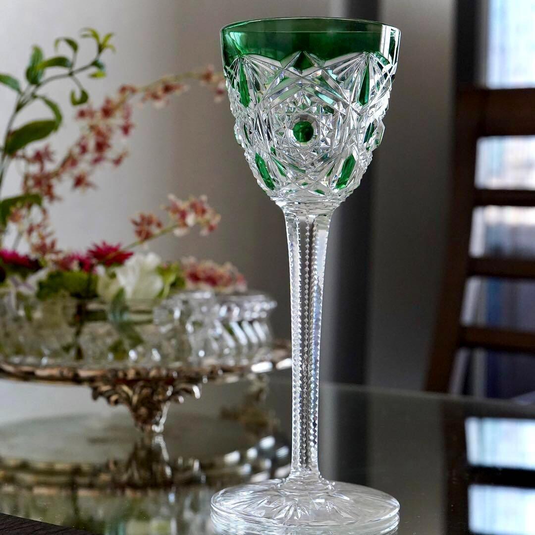 極希少美品オールドバカラBACCARATラグニー★グリーン レーマーワイングラス