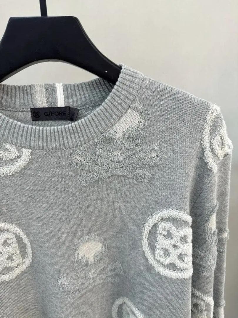 G FORE メンズ ニット セーター ラウンドネック ブラック 美品 ☘️