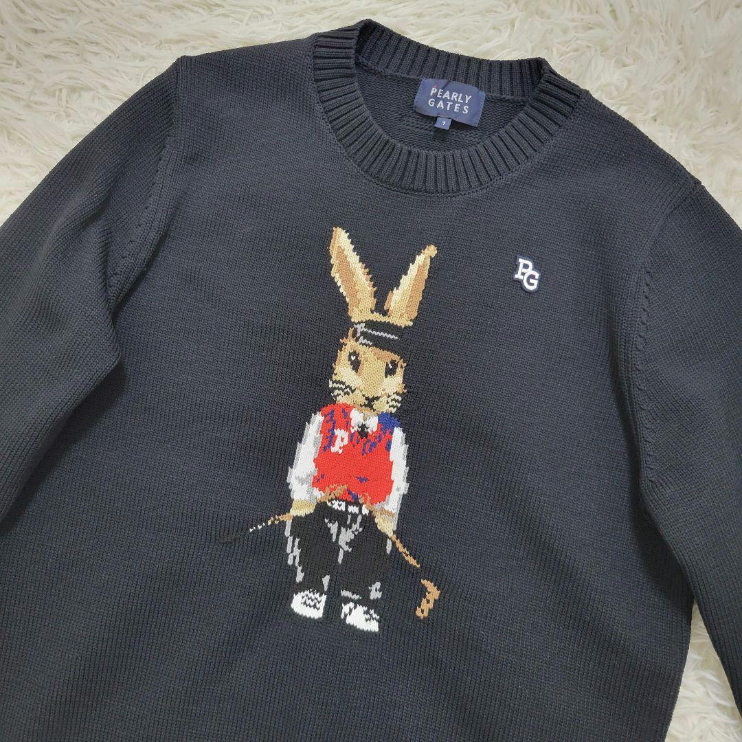 極美品✨パーリーゲイツ　ニットプルオーバー　トラッドラビット　うさぎ　24年