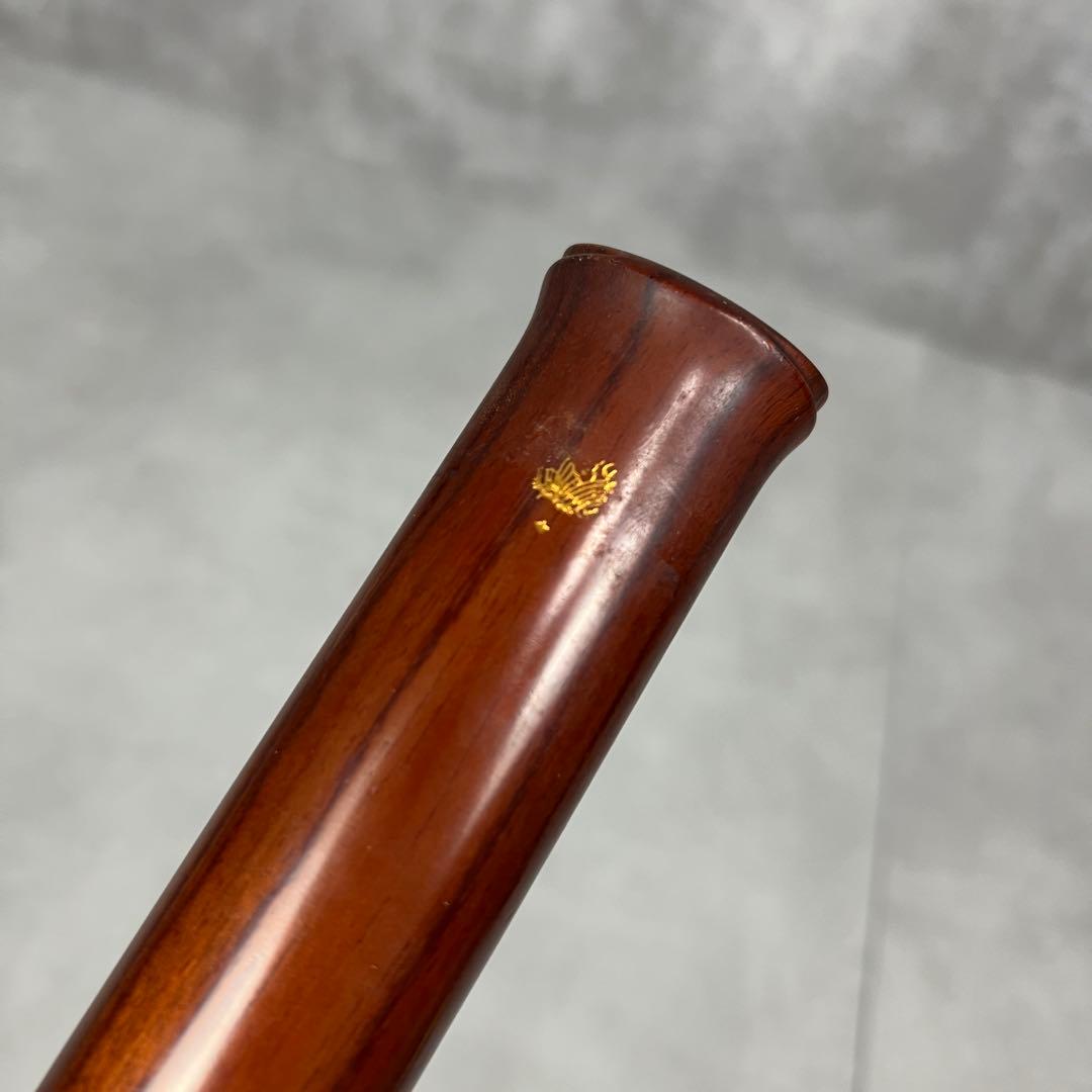 蝴蝶宝　尺八　琴古流　唄口バチ型　2尺 木製　直管　節あり　印あり　金色三線