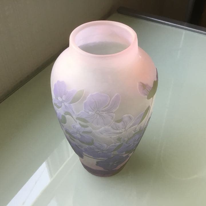 エミール・ガレ 花瓶 オリジナル 本物 紫陽花 アール・ヌーヴォー 仏