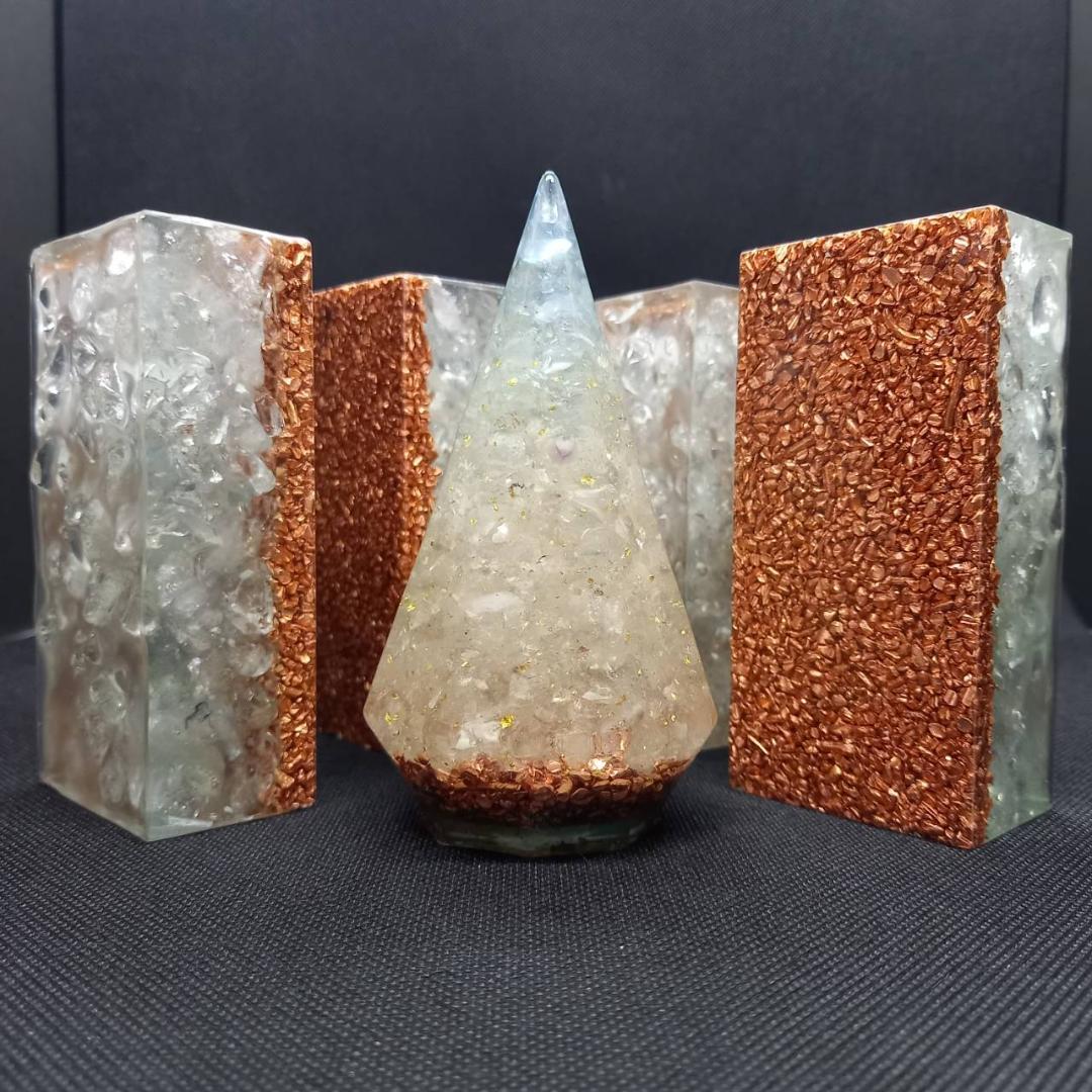 オルゴナイト『結界＆パワースポット黄金比オルゴナイトパーフェクトセットNo32』