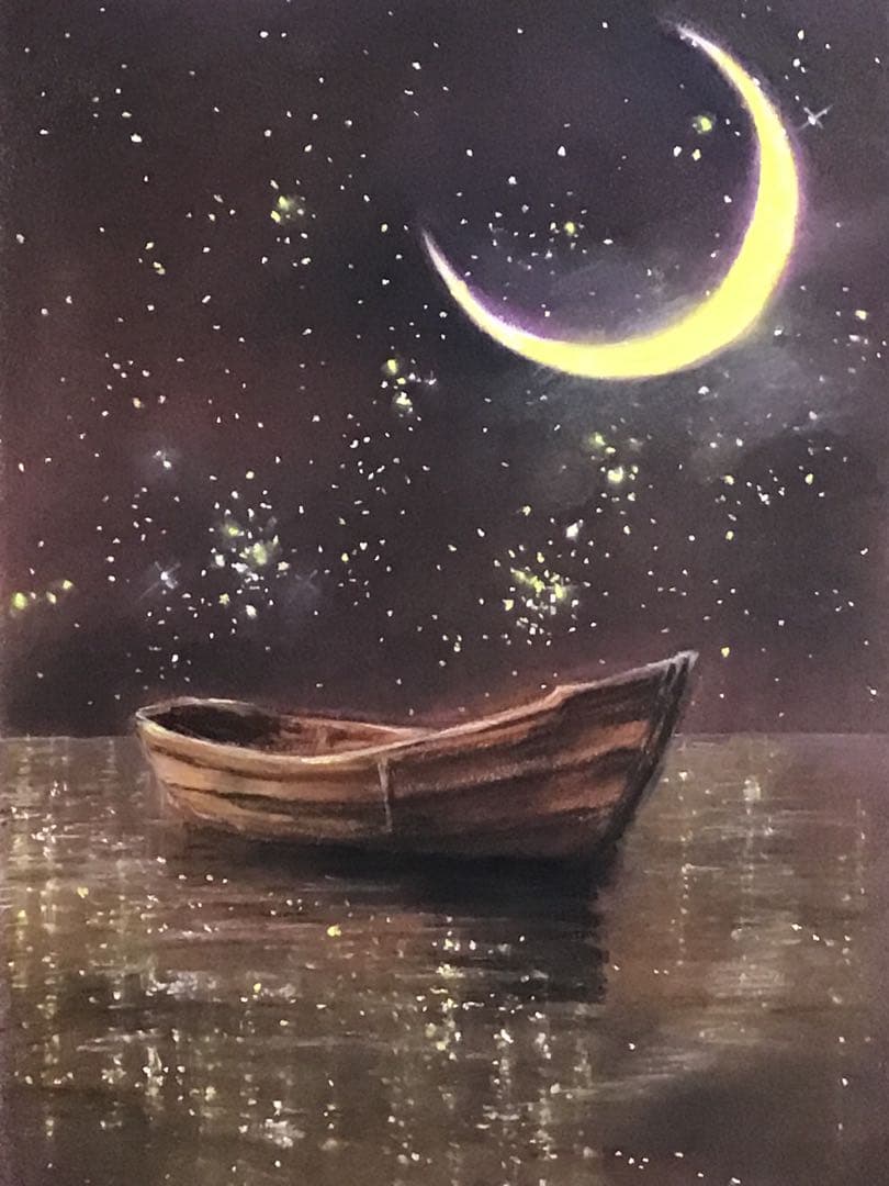 冬支度　ハンドメイドパステル画　絵画アート原画