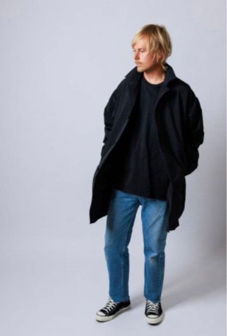 新品 23SS WAX(ワックス) ステンカラーコート ブラック Lサイズ