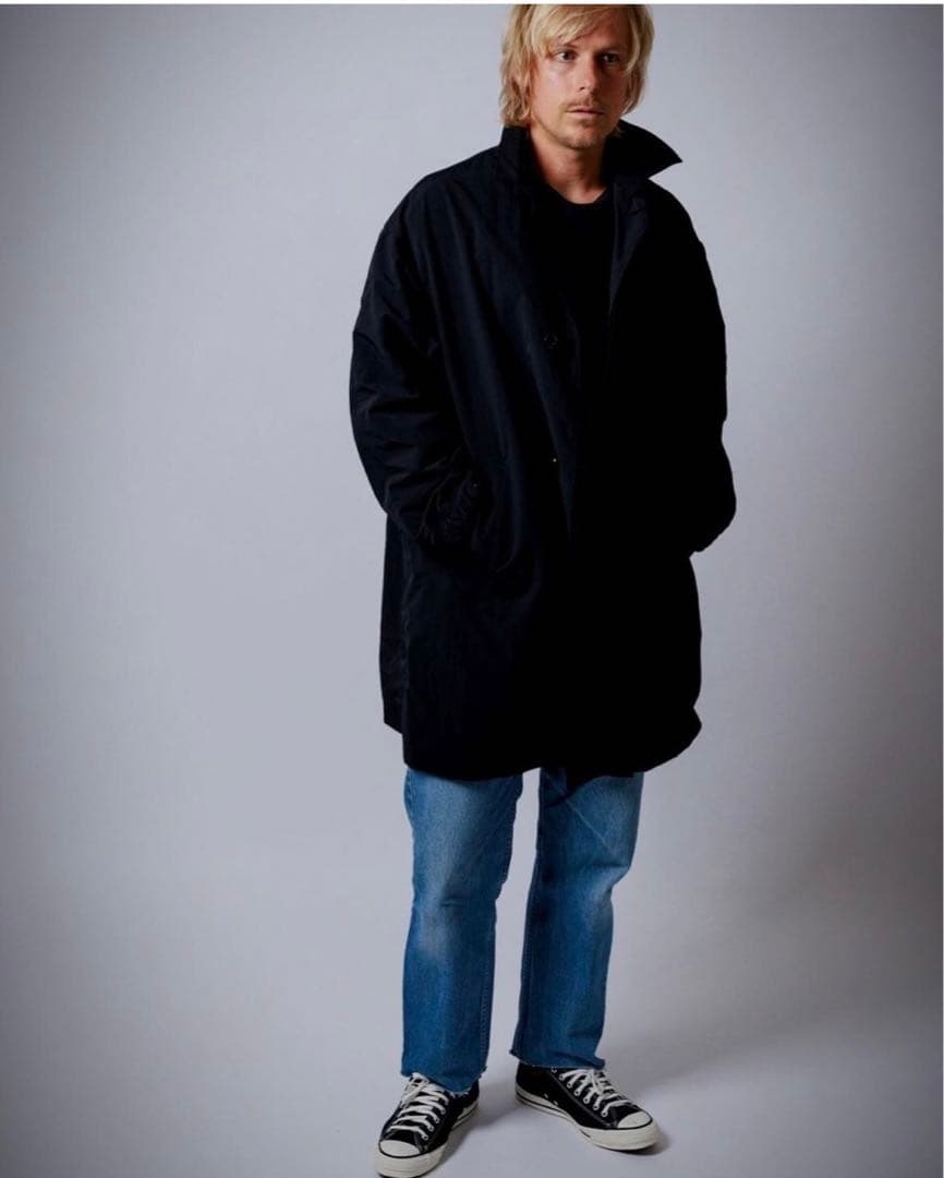 新品 23SS WAX(ワックス) ステンカラーコート ブラック Lサイズ