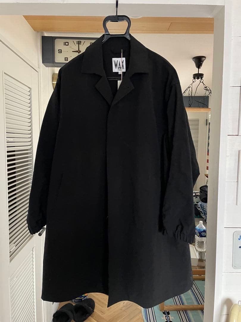 新品 23SS WAX(ワックス) ステンカラーコート ブラック Lサイズ