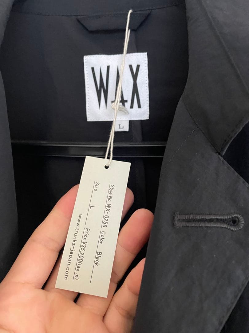 新品 23SS WAX(ワックス) ステンカラーコート ブラック Lサイズ
