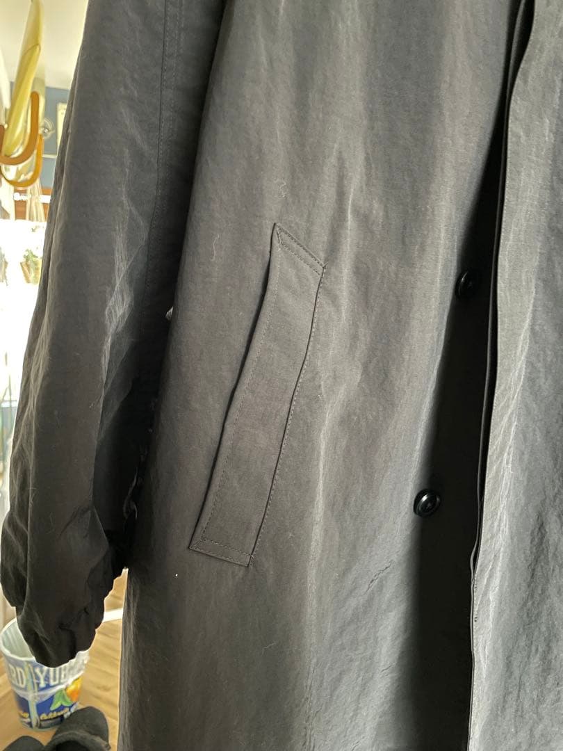 新品 23SS WAX(ワックス) ステンカラーコート ブラック Lサイズ